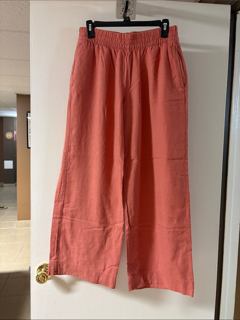 Old navy wide leg linen pants size medium petite in amber glow(salmon).